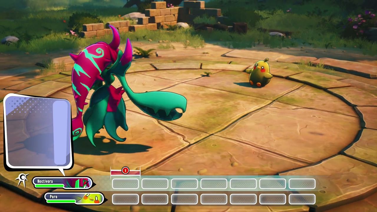 Two figures meeting in the Valley, with a dialogue box on screen